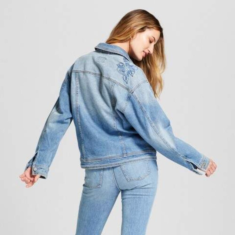 Universal Thread Embroidered Denim Jean Jacket - Picture 2 of 14